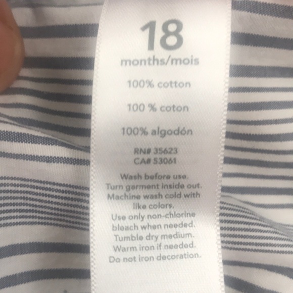 Carter’s blue striped dress Size 18 mo - Picture 5 of 5